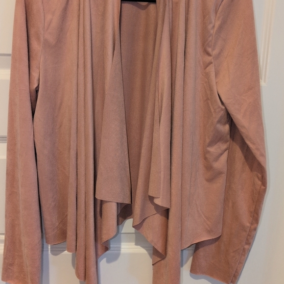 Open-Front Draped Blazer in Dusty Rose - Picture 2 of 13
